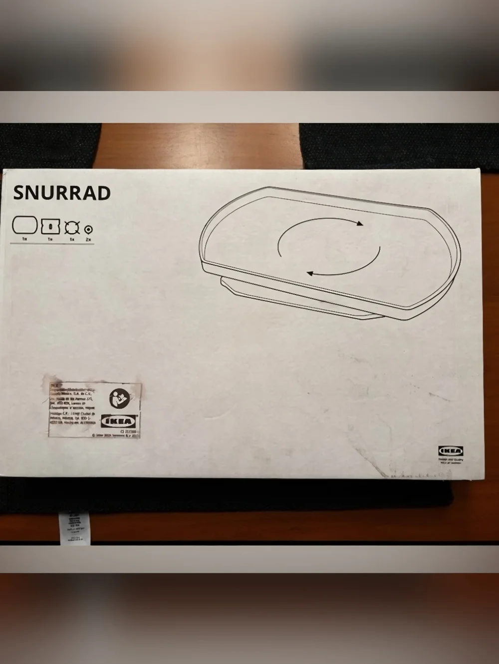 IKEA SNURRAD Rotating Lazy Susan Serving Tray White Clear Refridgerator Shelf NE